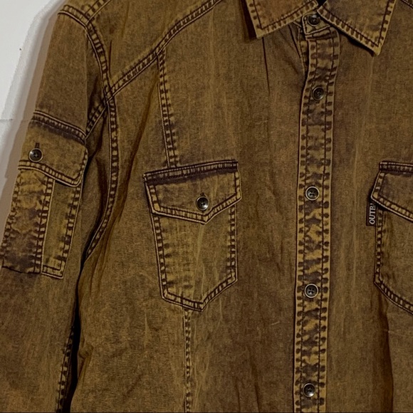 NWT Outback Trading Co Brown Button Down Shirt - Picture 5 of 9